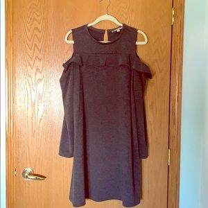 Loft Ruffle Cut Out Shoulder Dress